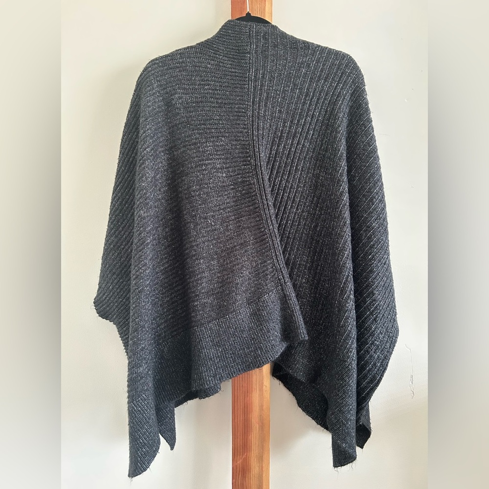 Lou & Grey Dark Gray Knit Sweater Poncho - Picture 3 of 3